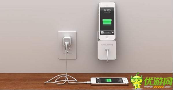 簡約又省空間的iPhone墻壁充電底座
