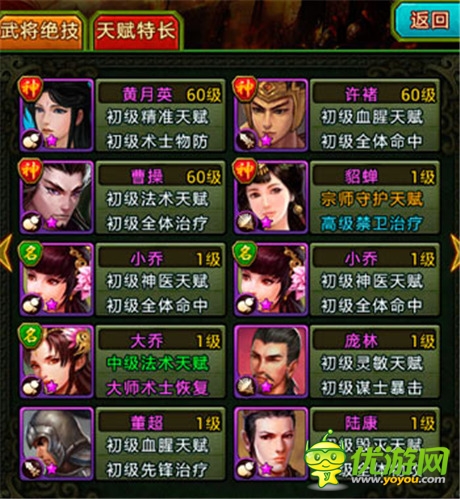 手游《熱血三國》天賦特長系統(tǒng)詳解